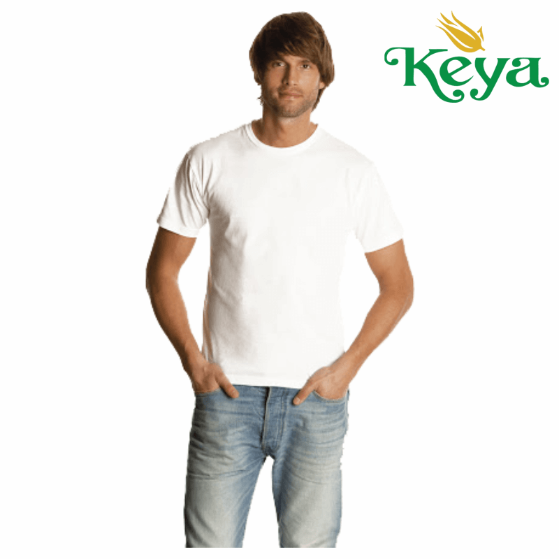 Εκτυπωμενα μπλουζακια KEYA λευκα (PT-MC150W)
