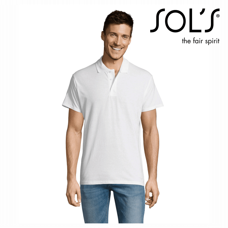 Διαφημιστικα μπλουζακια πολο Sols λευκά (LIV11342W)