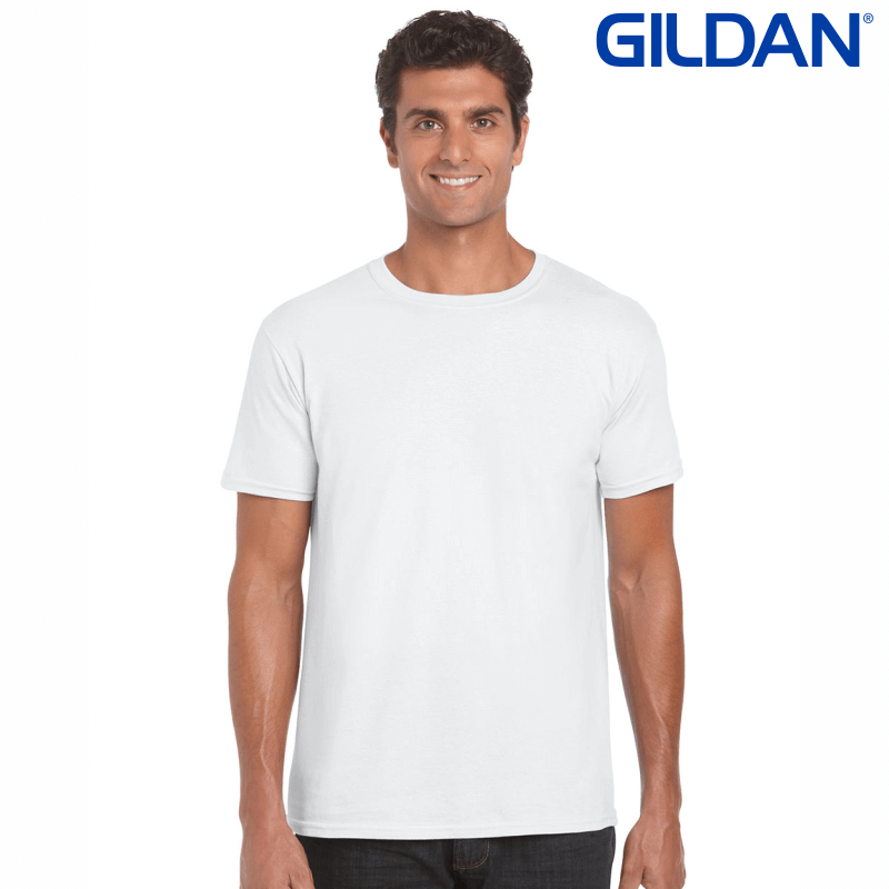 Εκτυπωσεις σε μπλουζακια GILDAN λευκά (MIN64000-W)